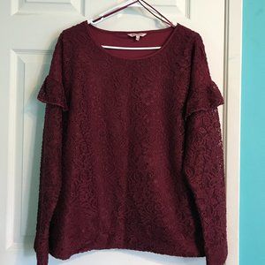 Lace Ruffle Sleeve Juicy Couture Top NWOT